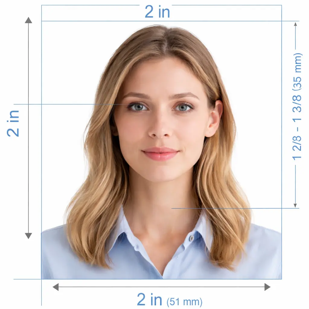 DS-160 US Visa Photo - Government-compliant 600x600px biometric upload sample