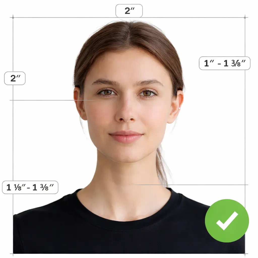 Diversity Visa Lottery 2027 - Compliant 600x600px digital photo example for DV-2027